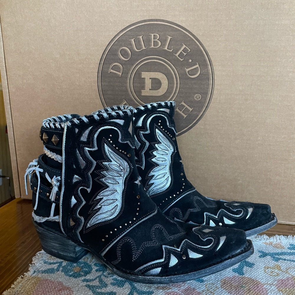 OLD GRINGO 6.5 “EAGLE FLIGHT” Western Cowgirl Black Suede Handmade Boot